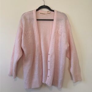 Pink Embroidered Women's Sweater